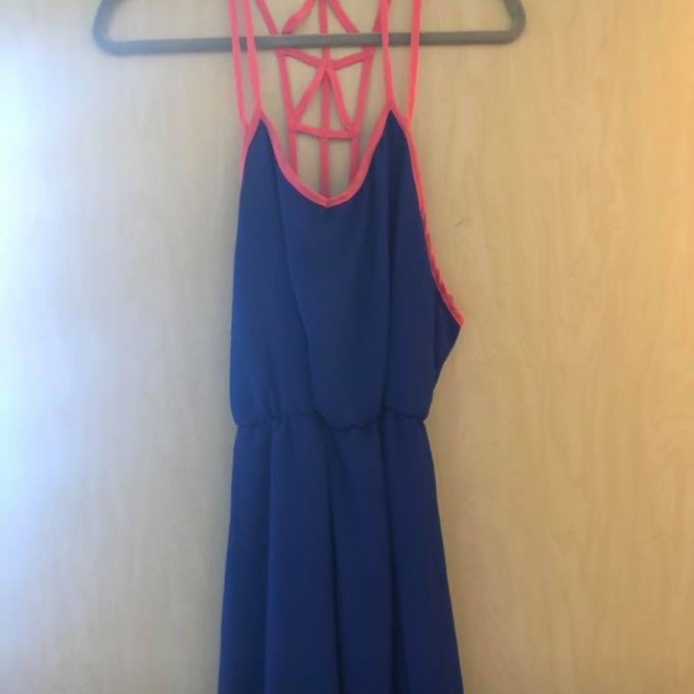 NWT blue and pink dress. Size medium.